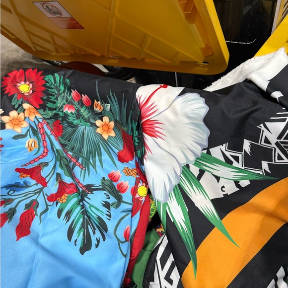 Costco sized tote full of Hawaiian themed fabric and skirts - Picture 3 of 6